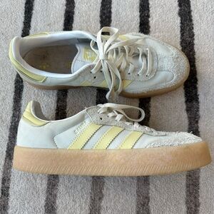 Adidas Cream and White Sneakers